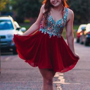 Red short prom/ sweet 16 dress